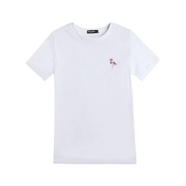 Új modell modern női póló fehér és fekete hímzéssel