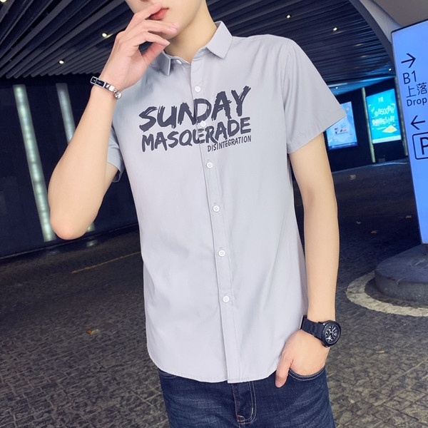 Modern férfi ing három színben, feliratokkal