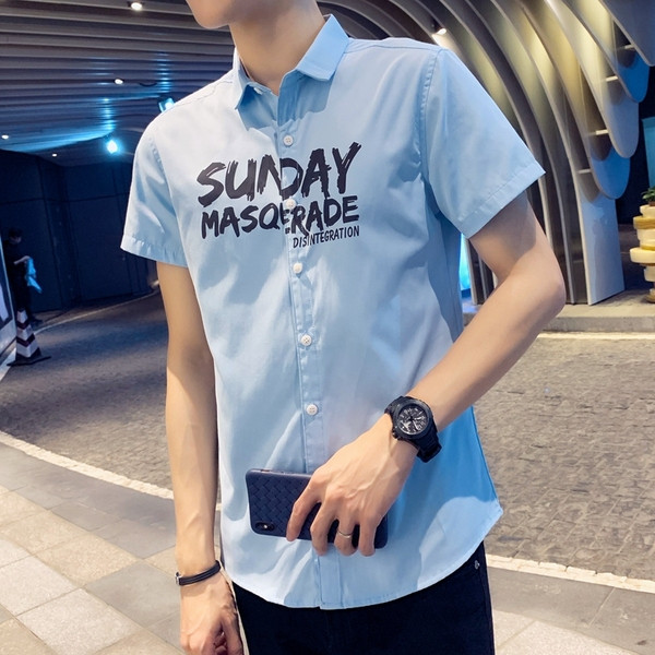 Modern férfi ing három színben, feliratokkal