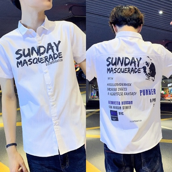 Modern férfi ing három színben, feliratokkal