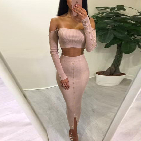 Set de dama modern din doua parti in mai multe culori cu nasturi