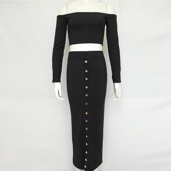 Set de dama modern din doua parti in mai multe culori cu nasturi