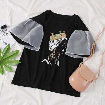 Három színben nyomott női póló