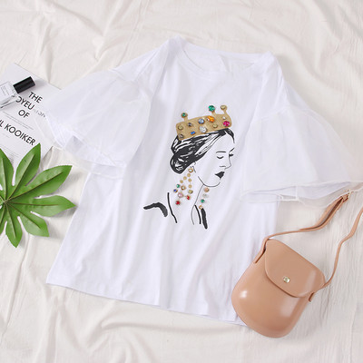 Három színben nyomott női póló