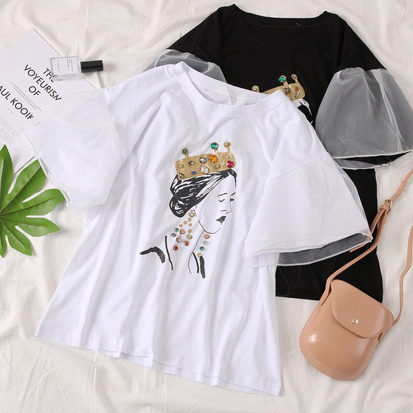 Három színben nyomott női póló