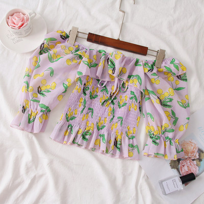 Κομψό γυναικείο πουκάμισο με τετράγωνο λαιμόκομμα σε δύο χρώματα