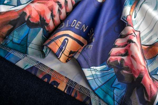 Kék színű férfi alkalmi felső, rátéttel