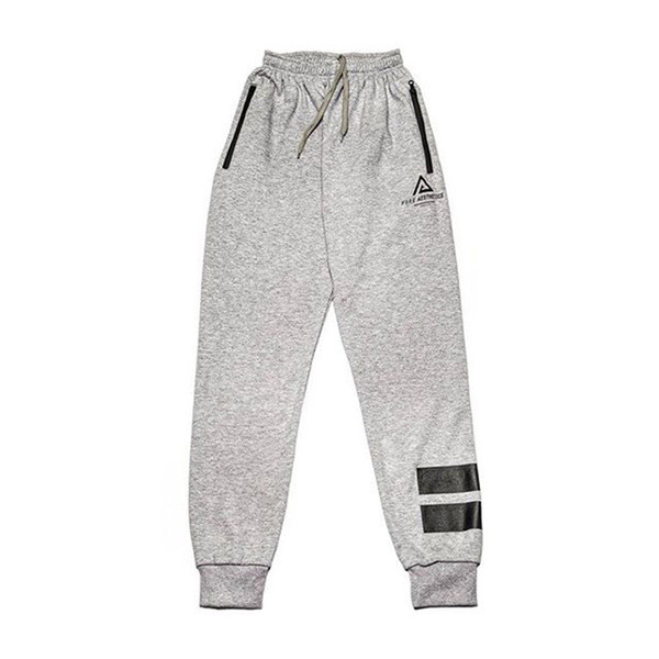 Pantaloni sport pentru bărbați în negru și gri cu buzunare