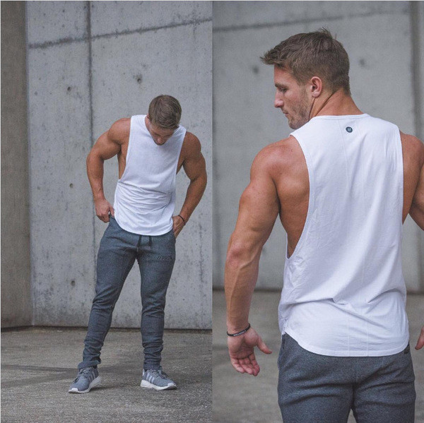 Μοντέρνα ανδρικά αθλητικά παντελόνια σε δύο χρώματα με επιγραφή