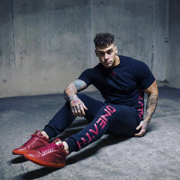 Αθλητικά ανδρικά παντελόνια σε δύο χρώματα με επιγραφή