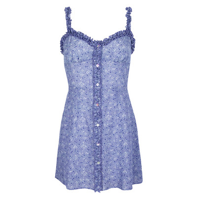 Alkalmi női ruha virágos motívumokkal, lila színben