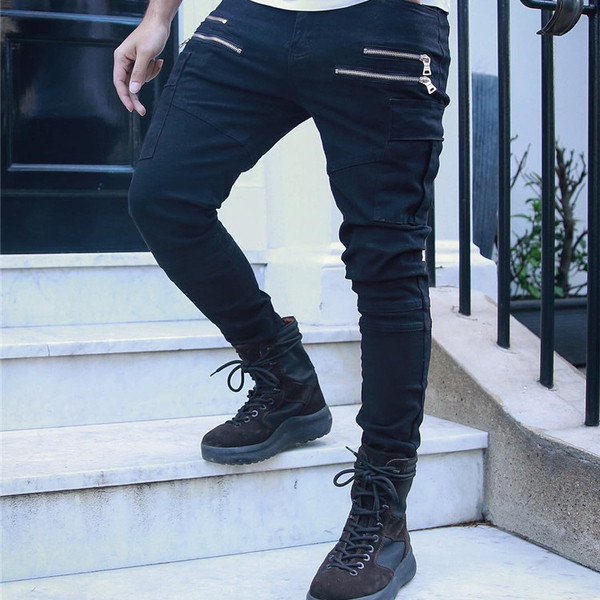 Κομψά ανδρικά παντελόνια σε δύο χρώματα με φερμουάρ