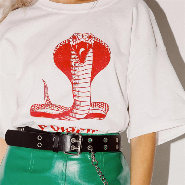 Μοντέρνο γυναικείο t-shirt με λευκή εκτύπωση