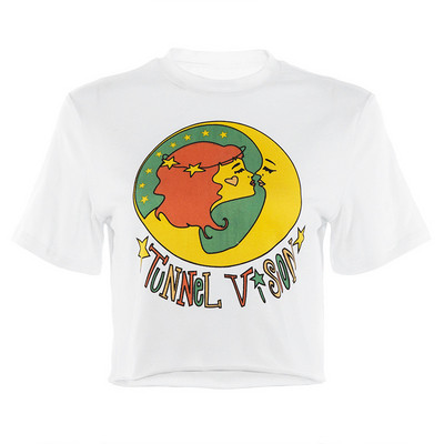 Fehér színű női blúz mintával