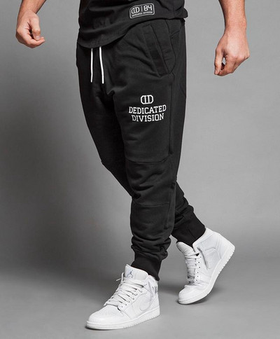 Αθλητικά ανδρικά μαύρα παντελόνια με επιγραφή