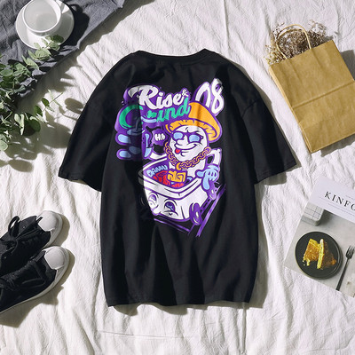 Férfi póló három színben felirattal és rátéttel