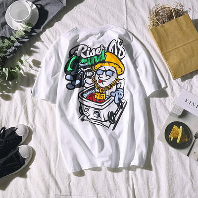 Férfi póló három színben felirattal és rátéttel