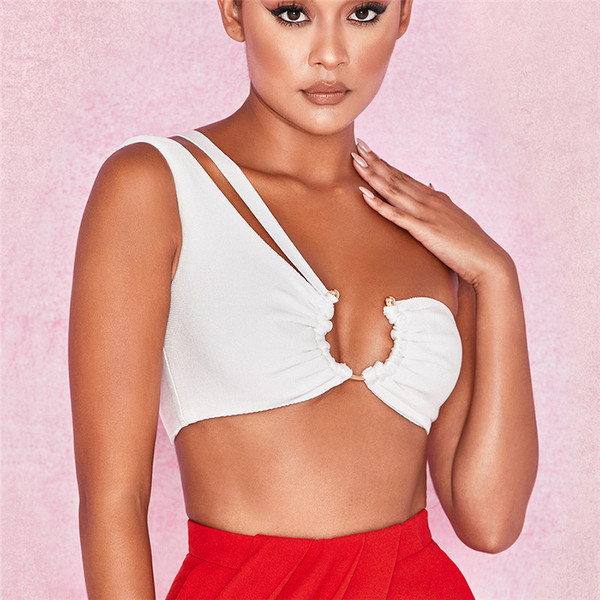 Női fürdőruha felső fehér színben