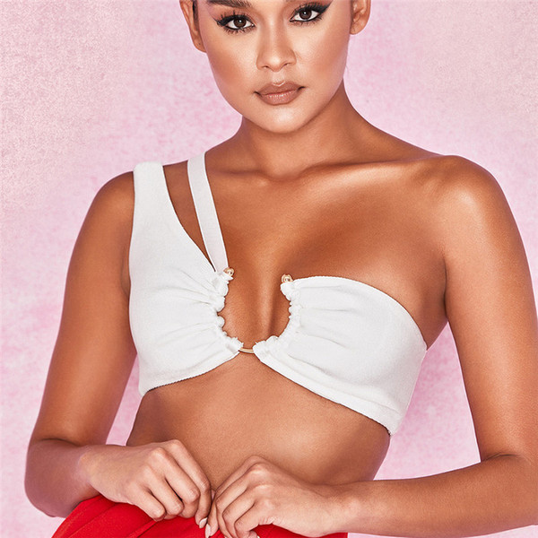 Női fürdőruha felső fehér színben