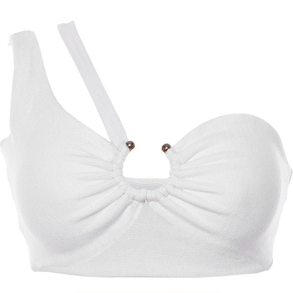 Női fürdőruha felső fehér színben