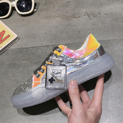 HIT Σύγχρονα  πάνινα παπούτσια με πέτρες σε δύο χρώματα