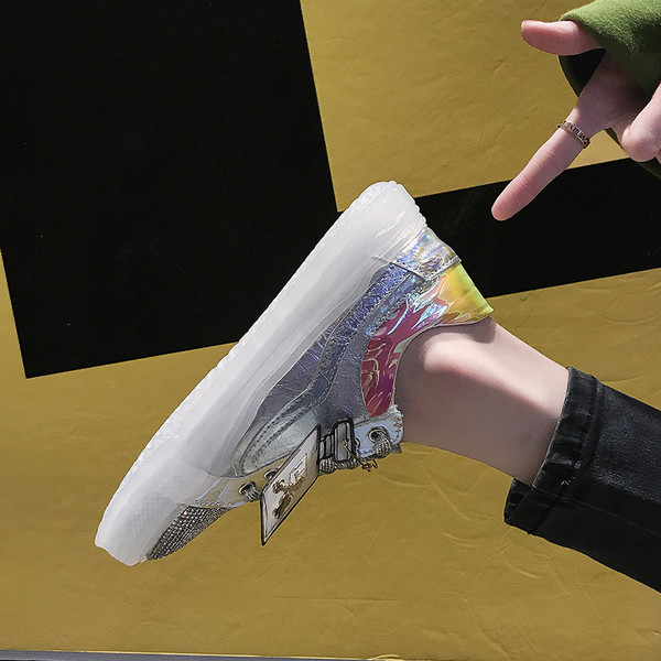 HIT Σύγχρονα  πάνινα παπούτσια με πέτρες σε δύο χρώματα