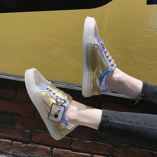 HIT Σύγχρονα  πάνινα παπούτσια με πέτρες σε δύο χρώματα