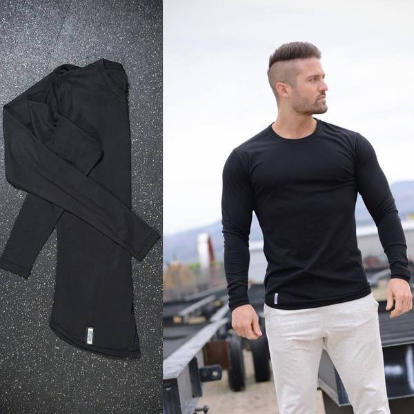 Sima férfi blúz fekete-fehér