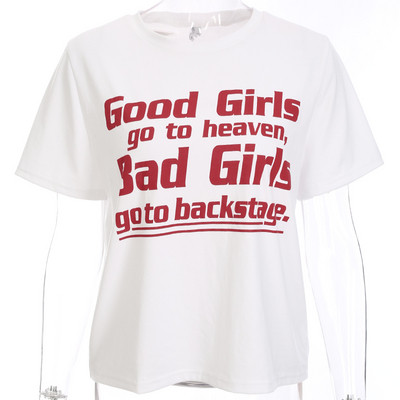 Alkalmi női póló fehér színben felirattal