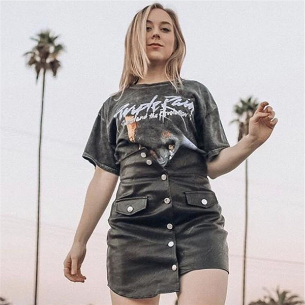 Aszimmetrikus női szoknya öko bőrből