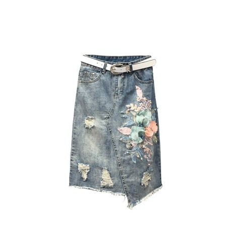 Modern női farmerszoknya 3D elemmel