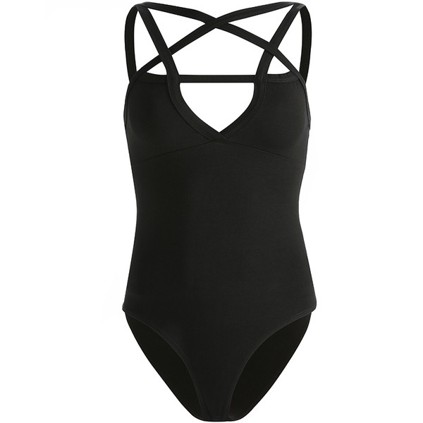 Aktuális női body fekete pántokkal