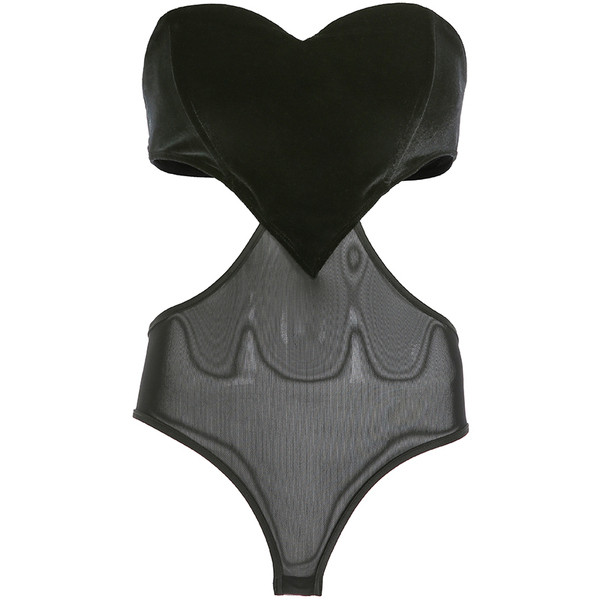 Fekete színű női test kivágásokkal