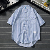 Cămașă bărbați cu dungi în patru culori, cu buzunar