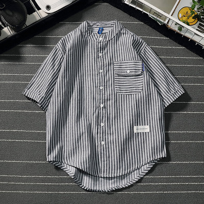 Cămașă bărbați cu dungi în patru culori, cu buzunar