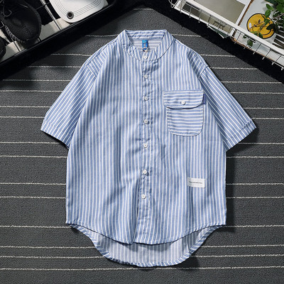 Cămașă bărbați cu dungi în patru culori, cu buzunar