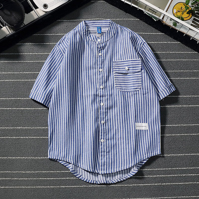 Cămașă bărbați cu dungi în patru culori, cu buzunar