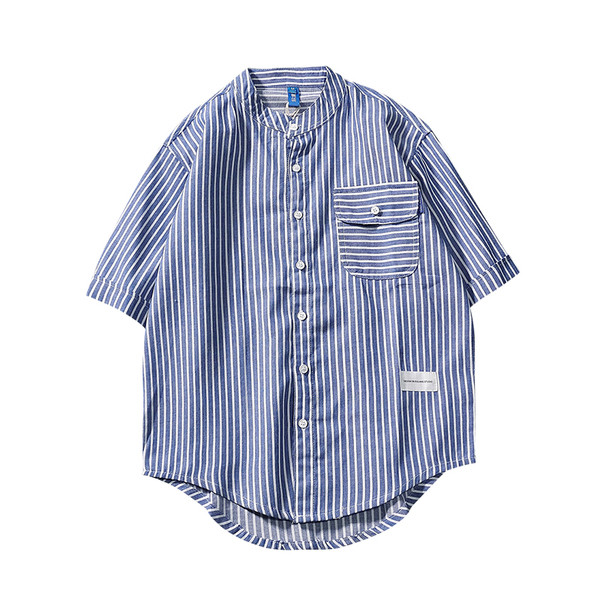 Cămașă bărbați cu dungi în patru culori, cu buzunar