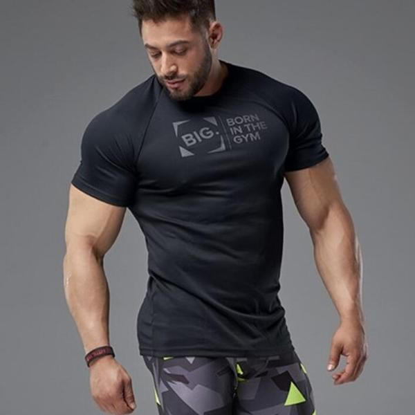 Modern férfi póló két színben, rátéttel