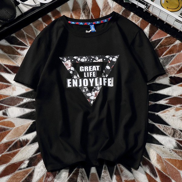 Férfi póló rövid ujjal és O-alakú gallérral - három színben