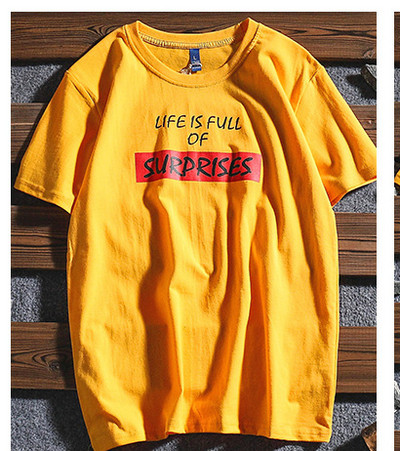 Ανδρικό μπλουζάκι σε τρία χρώματα με εφαρμογή και επιγραφές