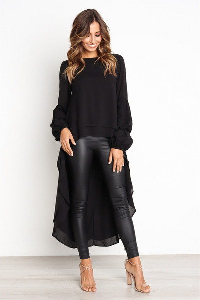 Κομψά γυναικεία πουκάμισα με μακριά μανίκια και λαιμόκοψη σε διάφορα χρώματα