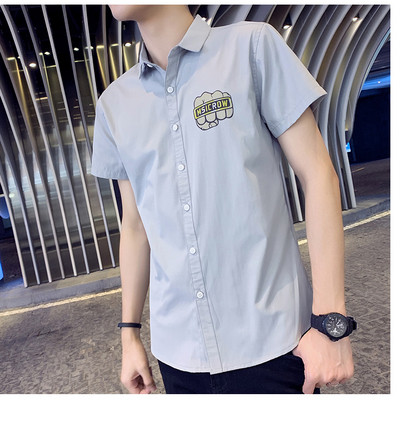 Modern férfi ing három színben rátéttel és feliratokkal