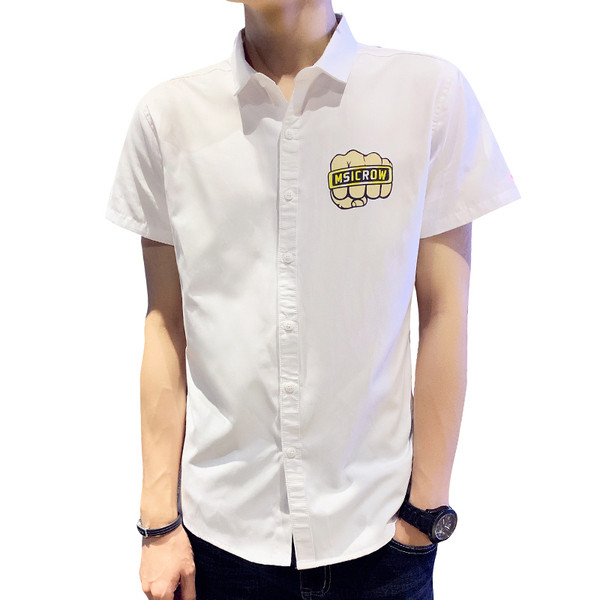 Modern férfi ing három színben rátéttel és feliratokkal