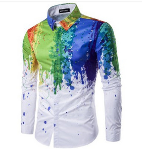 Νέο μοντέρνο ανδρικό πολύχρωμο πουκάμισο