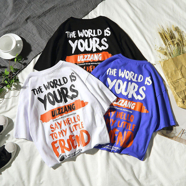 Három színben feliratos férfi alkalmi póló