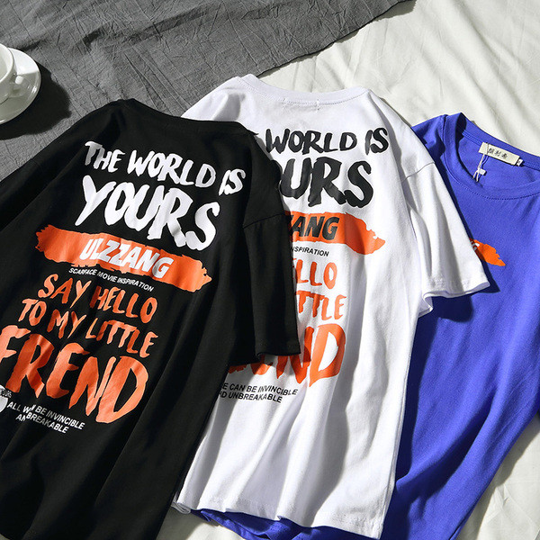 Három színben feliratos férfi alkalmi póló