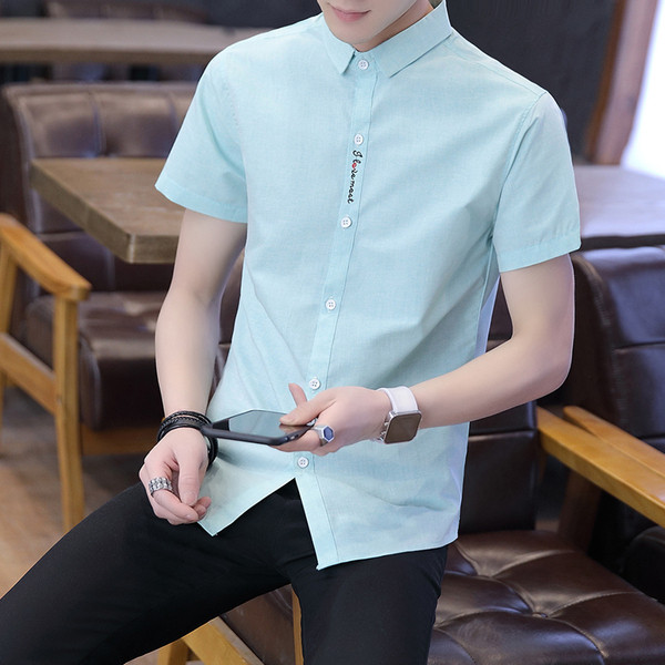 Stílusos férfi ing három színben hímzéssel