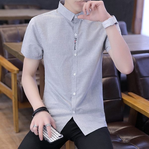 Stílusos férfi ing három színben hímzéssel