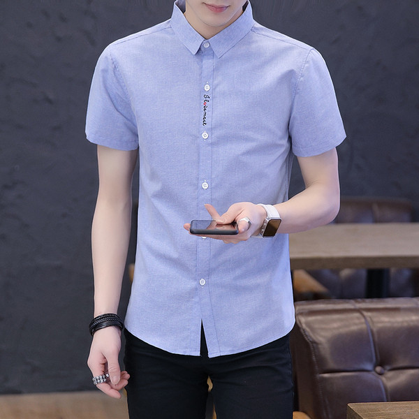 Stílusos férfi ing három színben hímzéssel